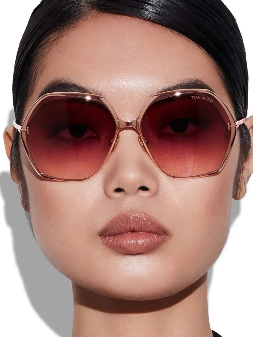 Tom Ford Fonda 02 TF912 28t Rose Gold Rose Fade Sunglasses AUTHENTIC